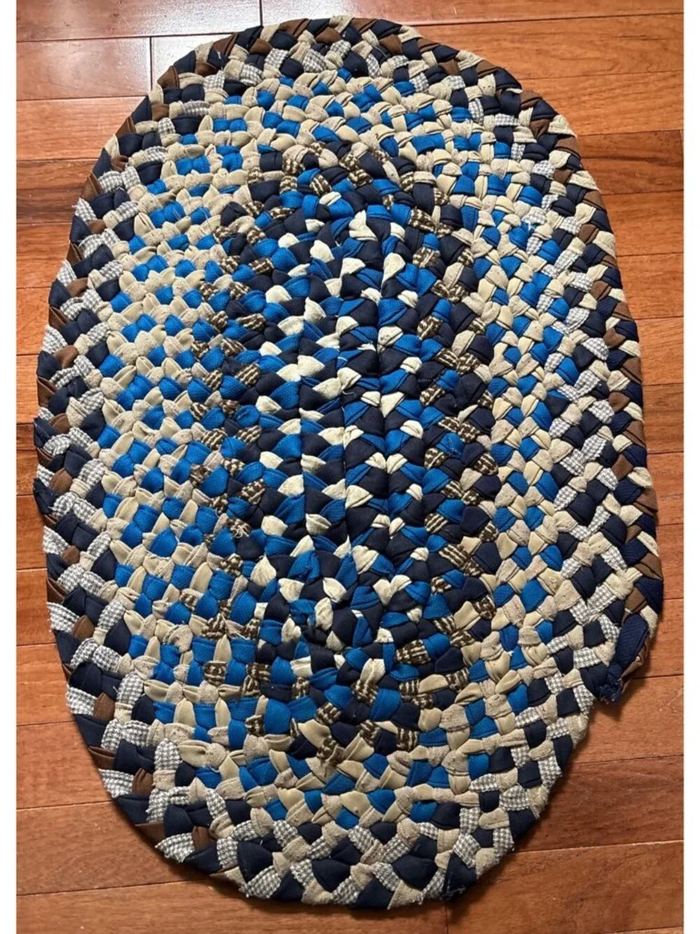 Braided Fabric Oval Rug 28x19